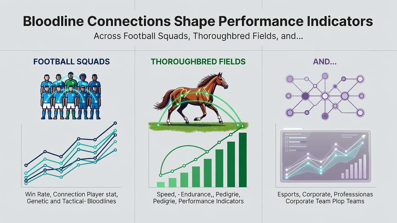 Statistical charts and pedigree diagrams illustrating performance heritability across sports
