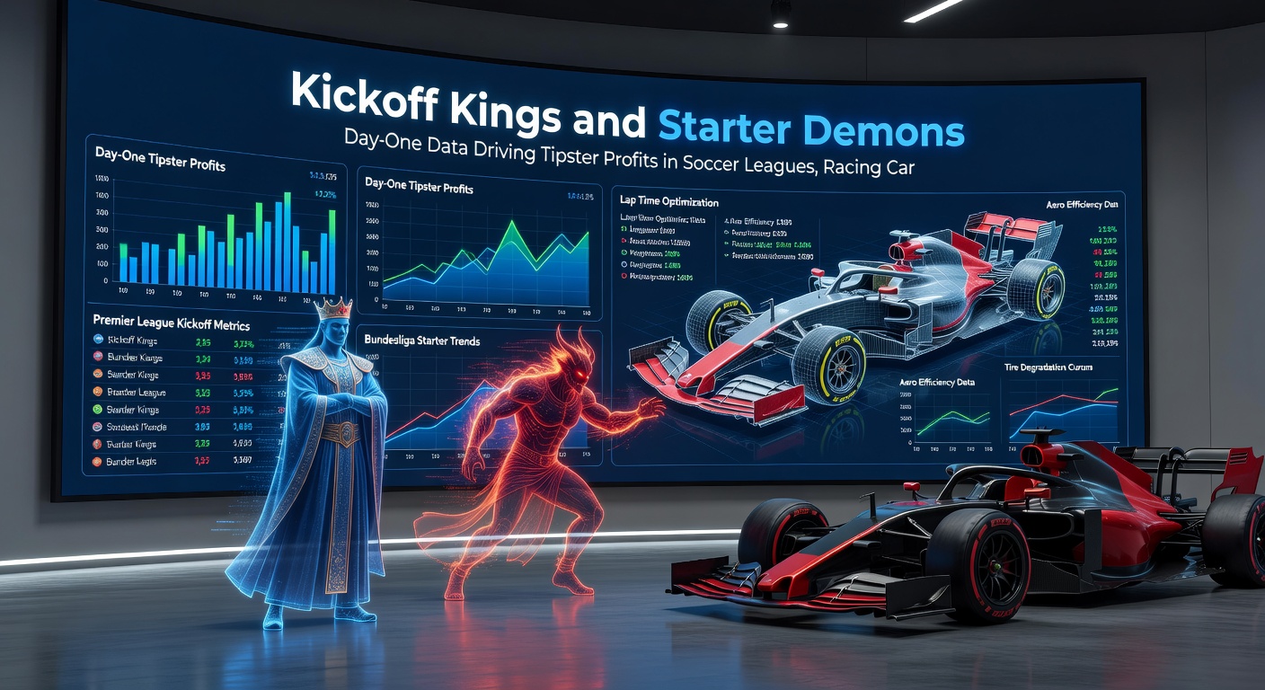 Infographic comparing kickoff performance in soccer, racing starts, and tennis first sets across recent seasons