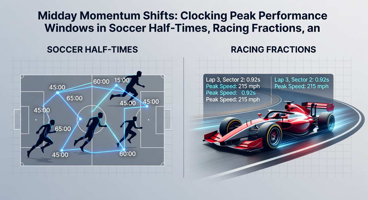 Horse racing field navigating middle fractions, pace quickening in a tight midday turf battle